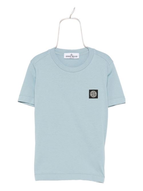 T-shirt bambino Stone Island celeste con logo STONE ISLAND KIDS | 2100002S0047V004A